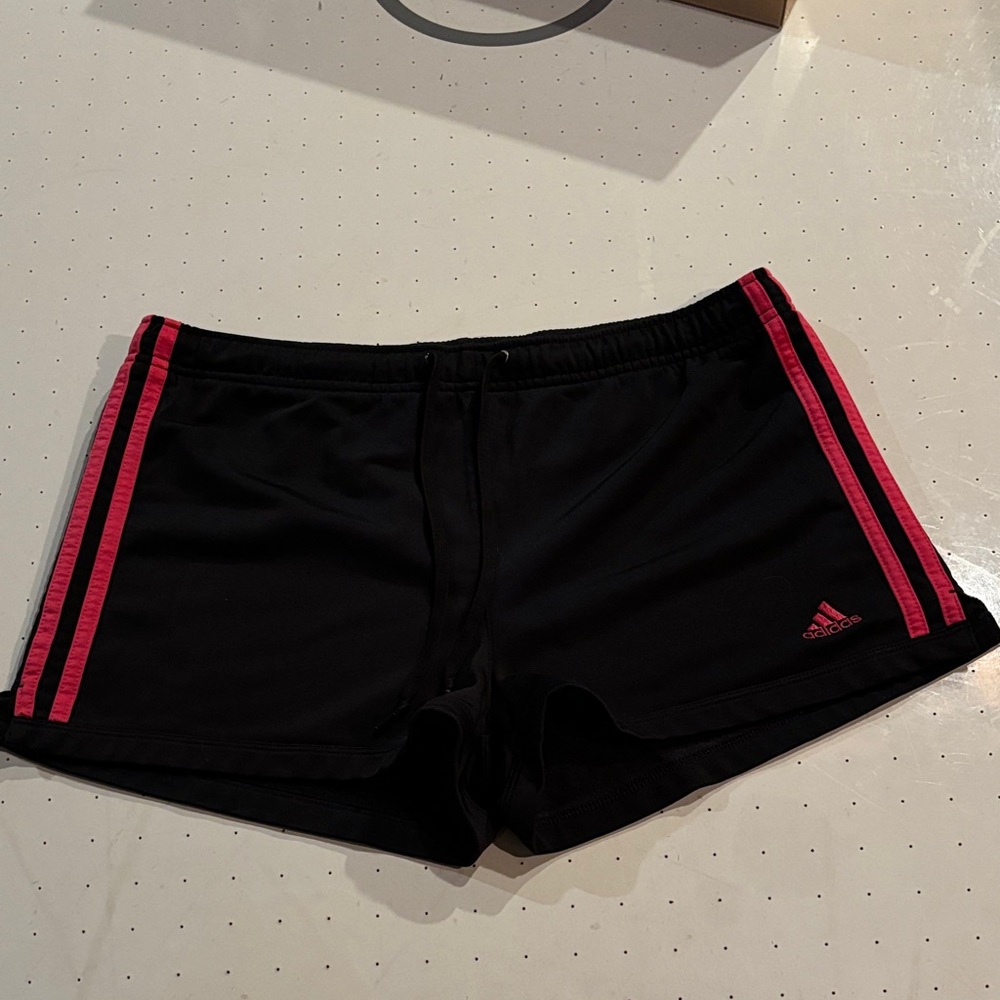 Adidas Women's Athletic Shorts Black with Pink Accents